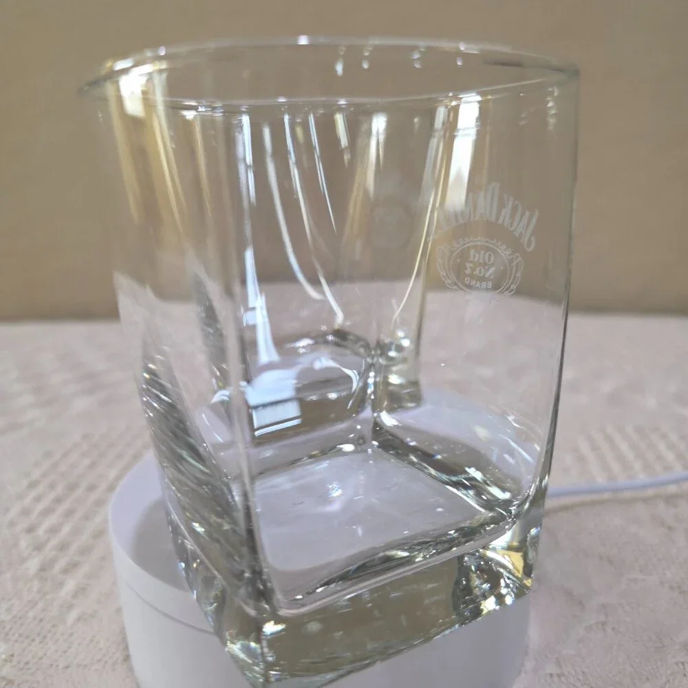 Jack Daniels Old No. 7 Tennessee Whiskey Square Bottom Old Fashioned Glass x 2